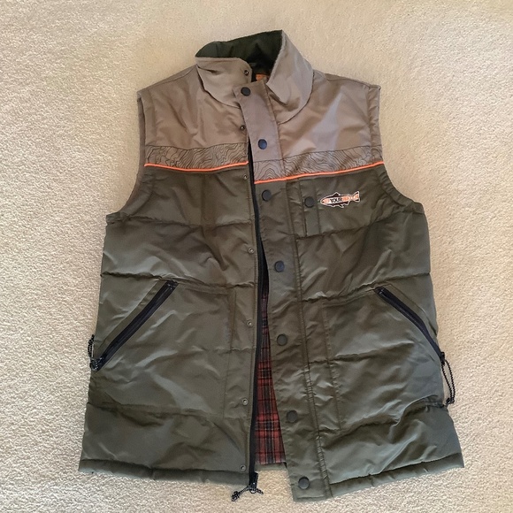 REP YOUR WATER Green Gray Puffer Vest XL - Picture 1 of 11